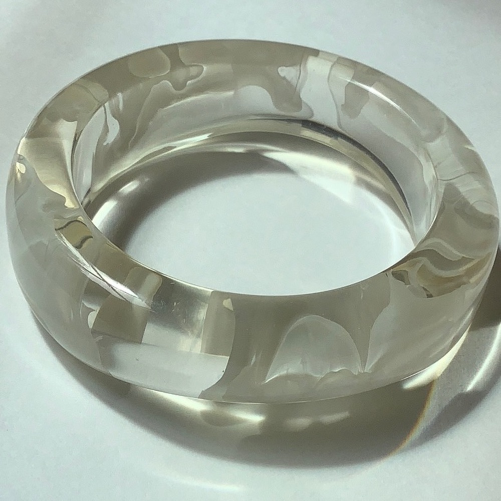 Vintage Clear Lucite Bangle Bracelet